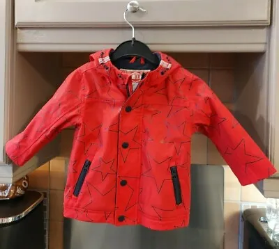 £7.99 • Buy Next Child's Lined Waterproof Red And Navy Star Jacket Age 9-12 Months