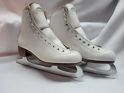 Size 8 Riedell  Model #112 Ice Figure Skates White • $20