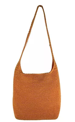 The Sak Sequoia Pumpkin Crochet Hobo Shoulder Bag Crocheted Artistry Used • $24.99