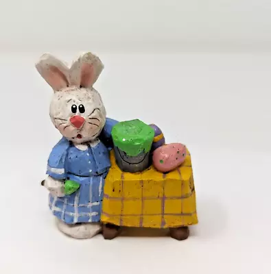 Vintage Eddie Walker Midwest Of Cannon Falls MAMA BUNNY PAINTING EGGS Easter • $10.95