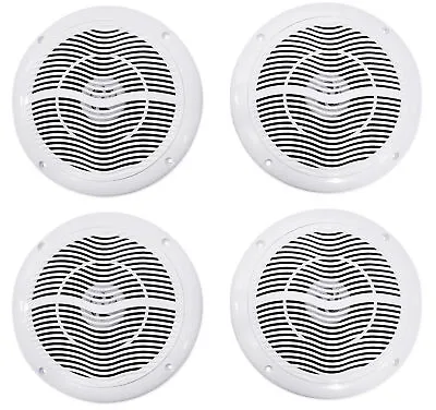 (4) Rockville RMC65W 6.5  1200 Watt Waterproof Marine Boat Speakers 2-Way White • $64.95