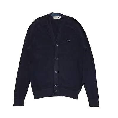 Lacoste Navy Blue Button Cotton Cardigan Uk Men's Small BB263 • £34.99