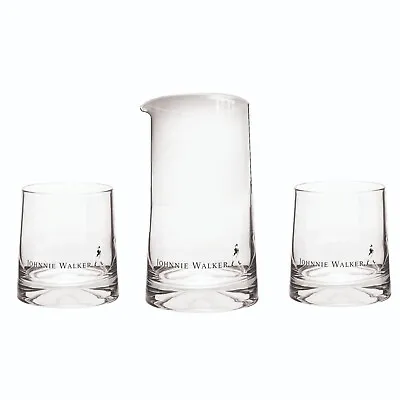 Johnnie Walker Black Label 1 X Mixing Glass 700ml +2 X Matching Glasses Man Cave • $95.99