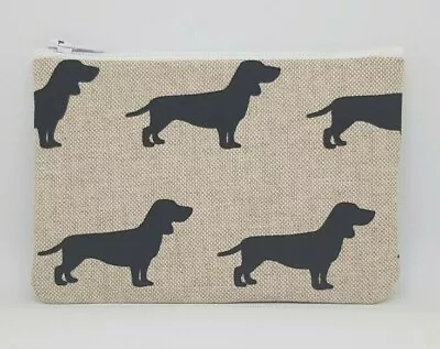 Linen Look Dachshund Dogs Fabric Handmade Zippy Coin Money Purse Storage Pouch • £5.70