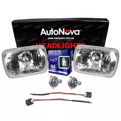 H4 Halogen Headlight Upgrade Kit For Rodeo Ute 81-96 2x Lamps Rectangle Crystal • $59.95