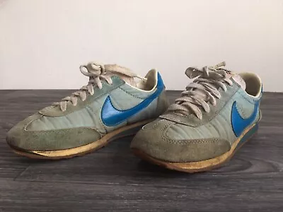 $75 • Buy NIKE Trainers OCEANIA Vintage 80s Running Sneakers Shoes Blue Waffle Women Sz 8