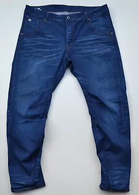 G-Star Raw 3D Arc Tapered Dark Blue Denim Jeans W38 L32 Loose Fit Button Fly • $39.50