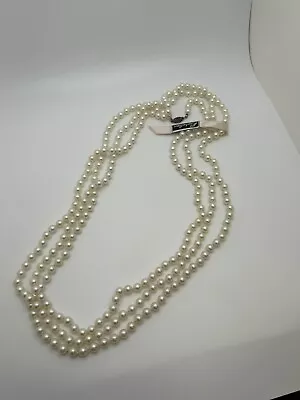 NOS Vintage Richelieu Sterling Clasp Long Cultured Pearl Necklace W/tag • $8.28