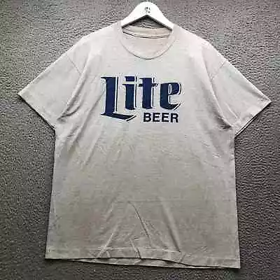 Vintage 80s 90s Lite Beer T-Shirt Men's Size XXL Single Stitch Gray Graphic  • $19.99