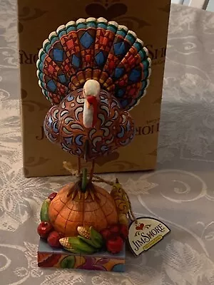 Jim Shore 4007979 Tom A 'Plenty Turkey On Pumpkin Thanksgiving 2007 With  Box • $79.99