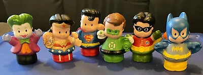 $10 • Buy Fisher Price Little People Lot Of 6 Super Heroes Batman Superman Wonder Woman