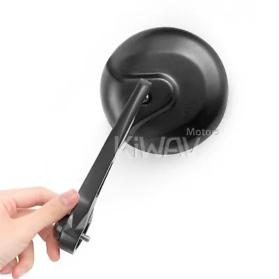 Bar End Mirrors RETRO Round Black Fits Some Aprilia W/ Threaded OEM Handlebar • $127