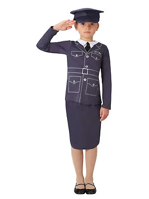 Girls RAF Girl Pilot Army Military War World Book Day Fancy Dress Kids Costume • £6.42