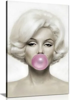 £11.99 • Buy Marilyn Monroe Pink Bubble Gum Canvas Wall Art Picture Print