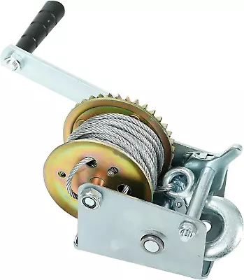 600LBS Hand Winch With 26.3FT Steel Cable Two-Way Adjustable Boat Trailer Winch • $30.34