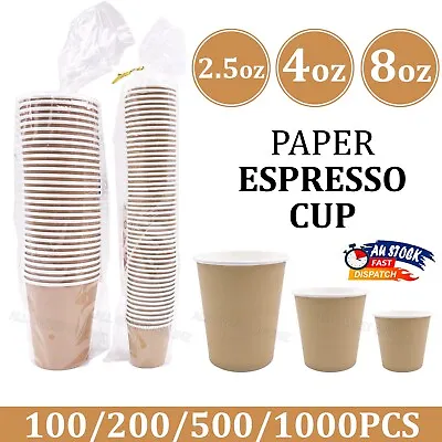 2.5oz/4oz/8oz Brown Disposable Paper Espresso Coffee Cups Party BULK Buys • $159.95