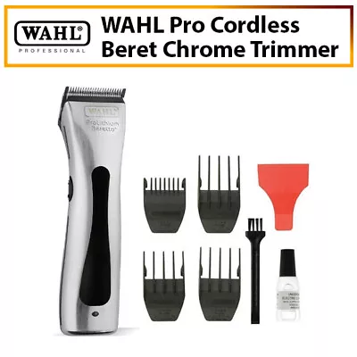 WAHL Pro Lithium Series Cordless Beret Chrome Trimmer #8841 Men Shaver Clipper • $231.27