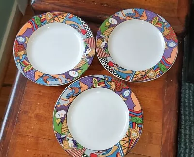 Lot Of 3 Vitromaster Metropolitan 7.75  Stoneware Salad Bread Plates 1991 Plate • $42