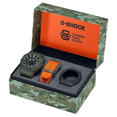 G-Shock Analog-Digital Green Camo Box Set Mens Watch GAE2100WE-3A • $129.95