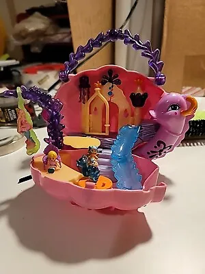 Vintage Polly Pocket Purse Seashell Seahorse Purple Castle Mermaid Octopus Slide • $12.50