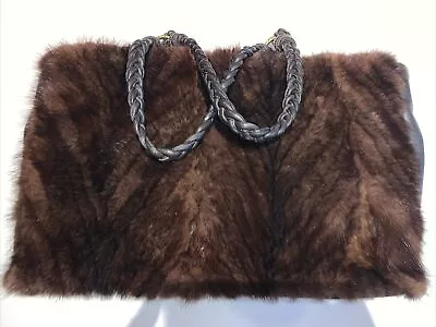 Paolo Masi Purse Tote Italian Mink Leather Trim  Golden Hardware • $70