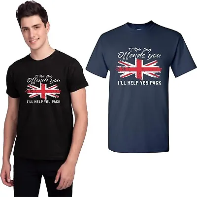 If This Flag Offends You I'll Help You Pack T-shirt Uk Patriotic Union Jack Top • £9.99