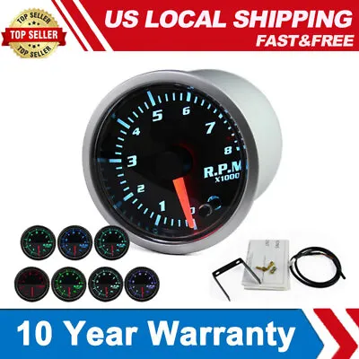 52mm Tacho Gauge Meter Tachometer 0-8000 RPM LED For 1-10 Cylinder Engine PA E5 • $22.06