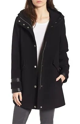 Marc New York By Andrew Marc Womens Ally 30  Wool Plush Coat Black Sz 6 • $123.25