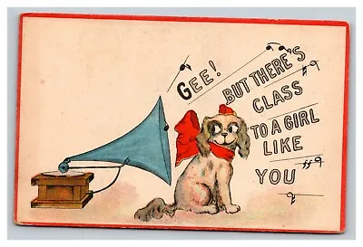 Vintage Early 1900's Postcard Comic Dog Listening To A Victrola UNPOSTED • $25.97