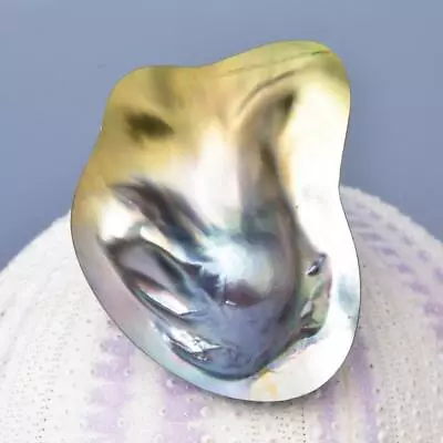 Mabe Blister Pearl In Shell Extreme Colorful Rainbow Iridescent 9.74 G Cabochon • $29