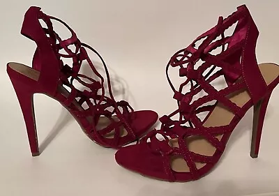 New Size 9 Stiletto Charlotte Russe. Magenta/burgundy. Tie /lace Up Leg. • £3.21