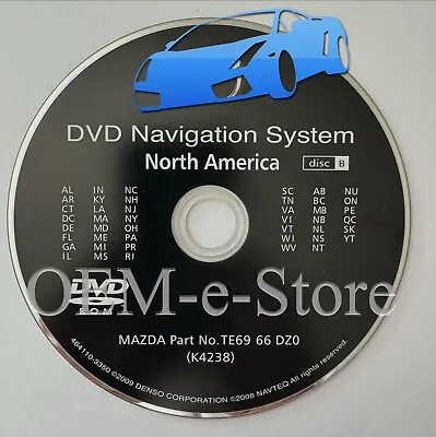 2008 2009 2010 Mazda 5 Mazda5 GPS Navigation DVD Coverage EAST U.S CAN Map OEM • $119