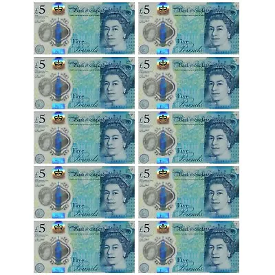 £5 Pound Notes Pre-Cut Edible Money Wafer Rice Paper Cupcake Toppers X10 • £3.99