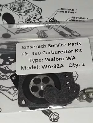 Jonsereds 490 Chainsaw Repair Kit Walbro Carb WA-82A WA82 Series. BEST UK PRICES • £9.25