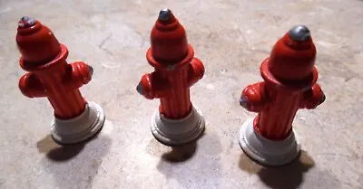 3 Nice Miniature Metal Red Fire Hydrants • $5.99