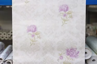 Shabby Chic Vintage Embossed Damask Floral Sticky Back Plastic Vinyl Wallpaper • £9.99