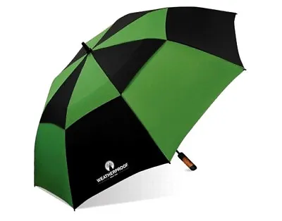 WeatherProof 60  Double Canopy Fiberglass Auto Jumbo Folding Golf Umbrella EC • $25.99