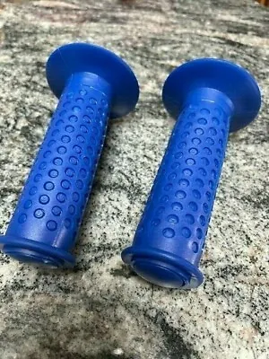 ! Old School Cobra F1 Bmx Bike Grips Blue  Fuan Shape W/ Vintage Oakley Decal • $35