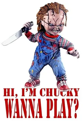 Chucky Wanna Play? Childs Play 80s Horror Iron On Tee T-shirt Transfer A5 • £2.39