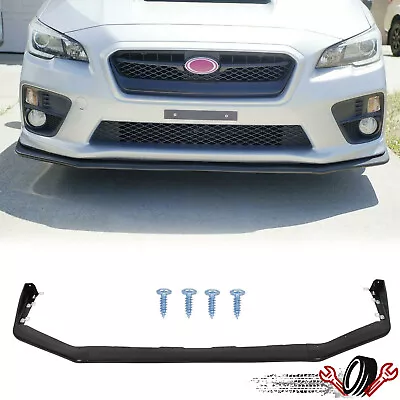 For 15-2021 Subaru WRX STI Sedan V-Limited Style Front Bumper Lip Spoiler Black • $36