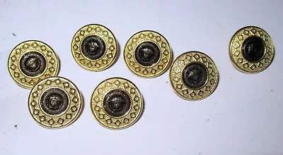 Versace Gold Medusa Head Metal Shirt Buttons.0.59 Inches / 1.5 Cms.Pack Of 7. • $24