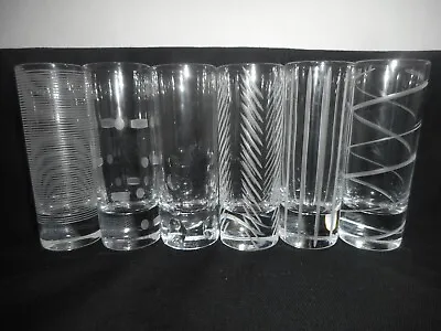 Mikasa CHEERS Collection Set 6 Etched Designs Crystal Shot Glasses 3 1/2 Oz • $39.99