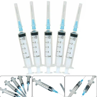$12.34 • Buy 5/10Pcs 5ml Plastic Syrin-ge With Pointed End Tip Nee-dle And Storage Cap Glue~
