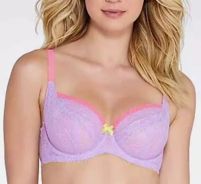 Cleo By Panache Skye Balcony Bra Underwired Lace - Lilic 30E • £9