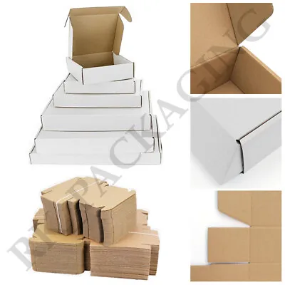 Cardboard Boxes White Die Cut Folding Small Parcel Packing Postal Box • £5.45