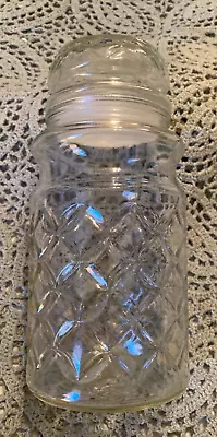 Planters Mr. Peanut 1984 Diamond Pattern Clear Glass Jar With Lid • $7.99