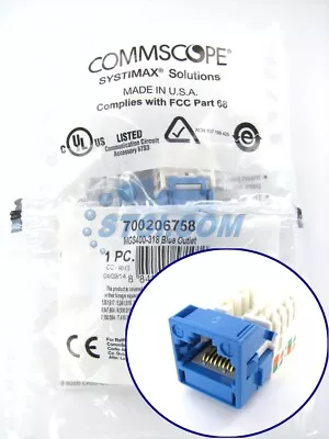 Commscope Systimax MGS400-318 GigaSpeed Cat6 Modular Jack Blue  ~STSI • $12.99