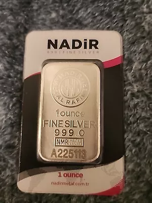 1 Oz Silver Bar Nadir Metal Rafineri NMR - .999 Fine Silver Bar - In Assay Card • $34.50