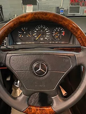 Mercedes Sportline Wooden Steering Wheel W124 W126 W129 W140 W202 W208 W210 Leather Steering Wheel • $586.05