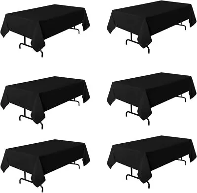 PLOYMONO 6 Pack White Tablecloths 60 X 102 Inch For 6 Foot Rectangle Tables • $34.99